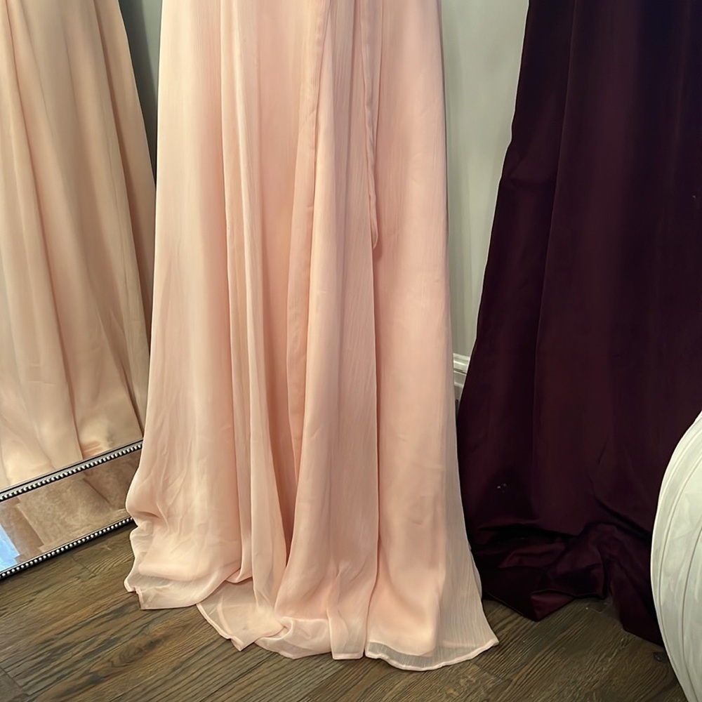 Angelina Faccenda Blush Off The Shoulder Gown Size 14 - Picture 3 of 11